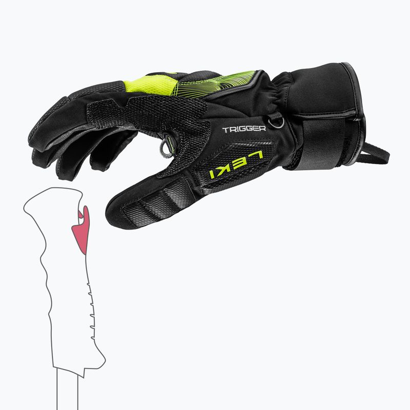 Lyžiarske rukavice LEKI WCR Core TR black/neon yellow 5