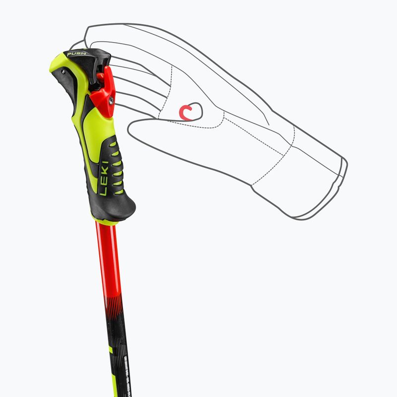 Detské lyžiarske palice LEKI WCR Evo Lite SL TR bright red/black/neon yellow 6
