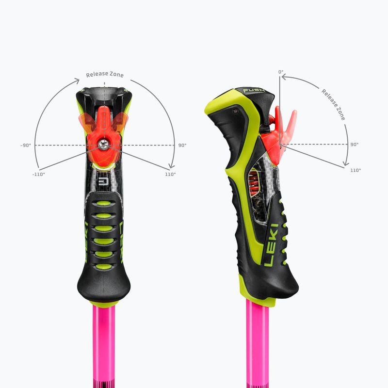 Detské lyžiarske palice LEKI WCR Pro Lite SL TR neon pink/black/neon yellow 7