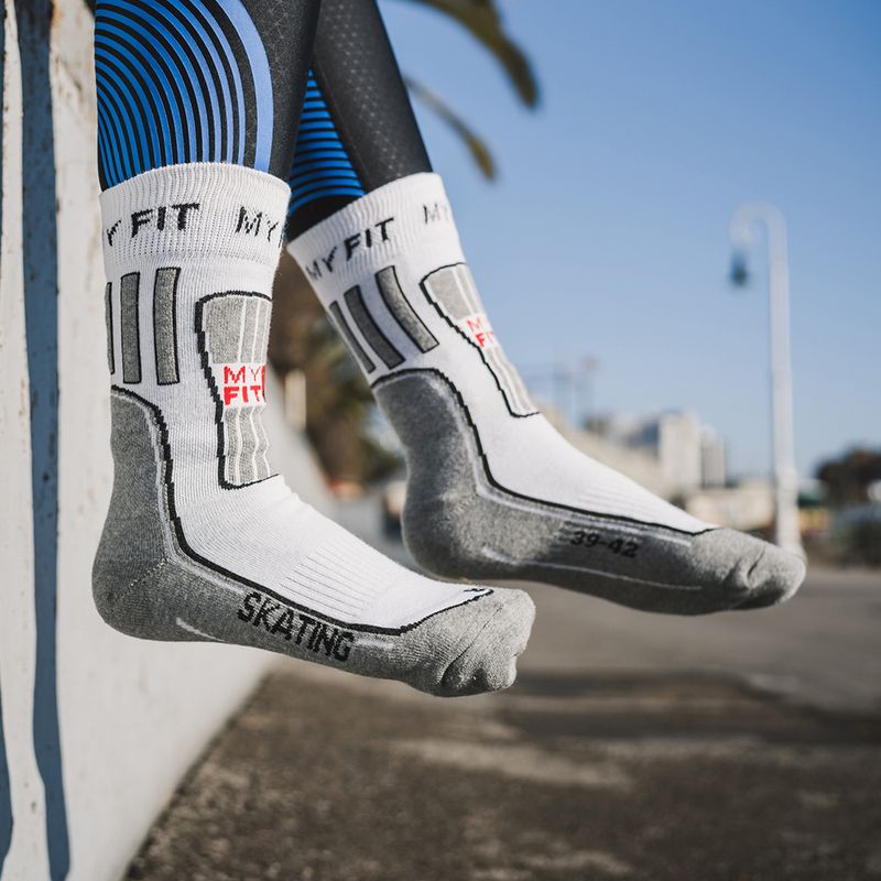 Ponožky Powerslide MyFit skate white and grey 900988 7
