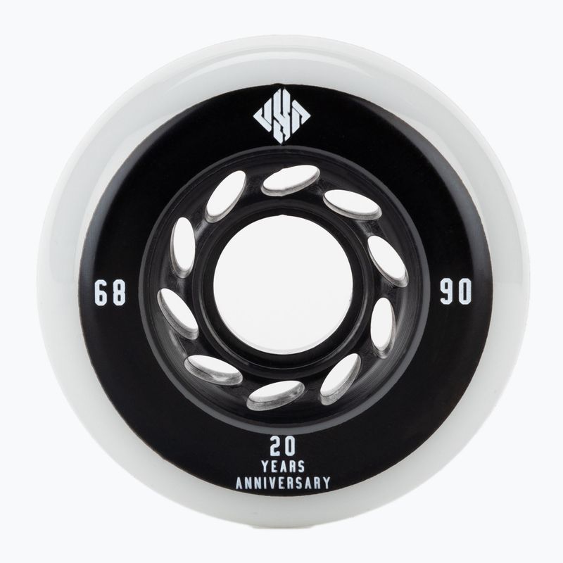 USD Team 68 4-pack white/black rollerblade wheels 700484 2