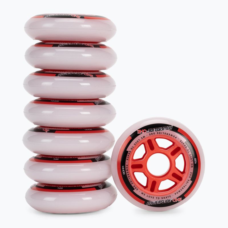 Powerslide PS One Spacer/Bearings 80mm/82A 8 ks bielych 905308 kolieska s ložiskami 2