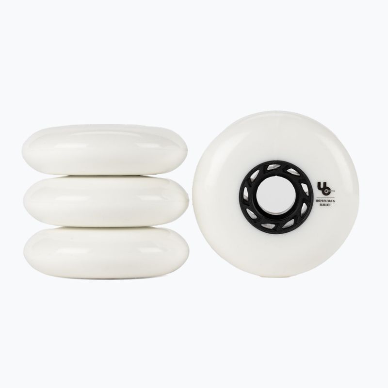 UNDERCOVER WHEELS Team Bullet Radius 80mm/86A kolieska na kolieskové korčule 4 ks biele 406179