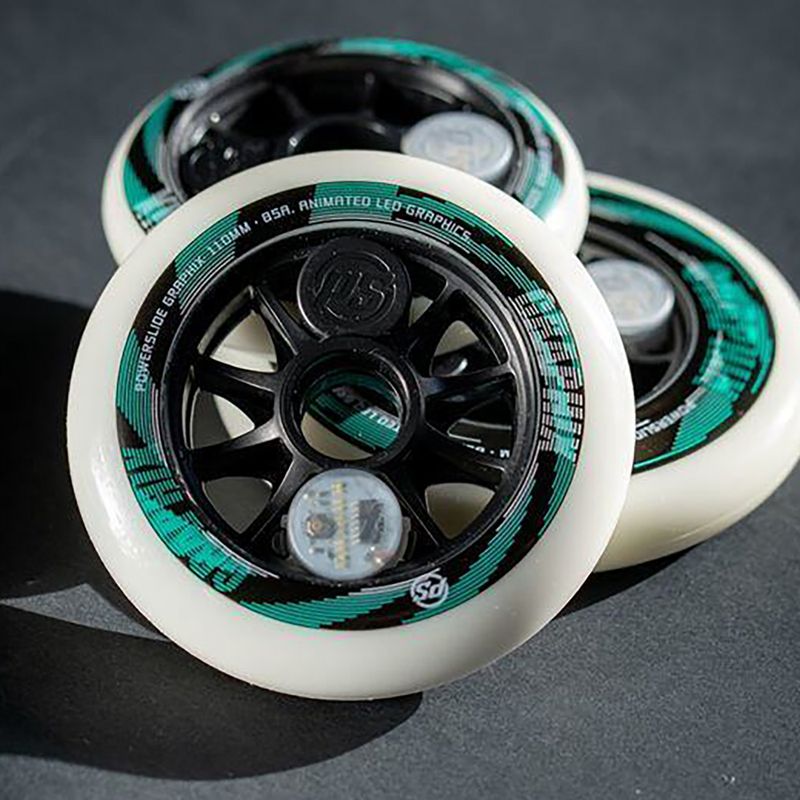Kolesá Powerslide Graphix LED Wheel 100 Right biele/čierne 3