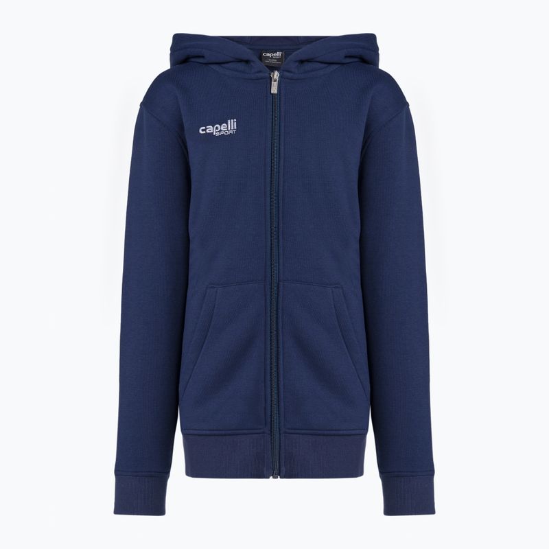 Detská futbalová mikina Capelli Basics Youth Zip Hoodie navy