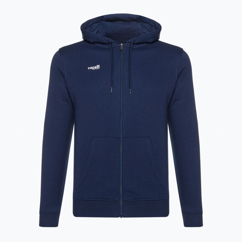 Pánska futbalová mikina Capelli Basics Adult Zip Hoodie navy