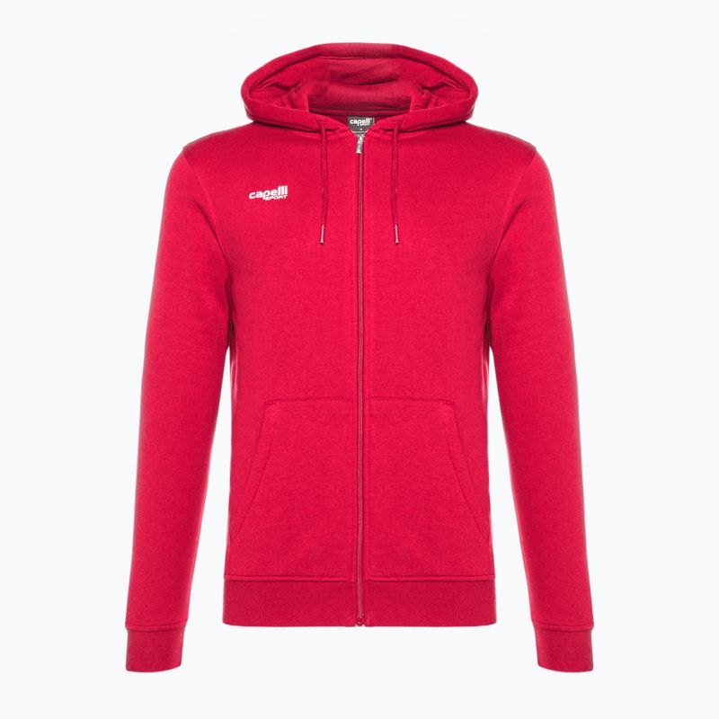 Pánska futbalová mikina Capelli Basics Adult Zip Hoodie červená