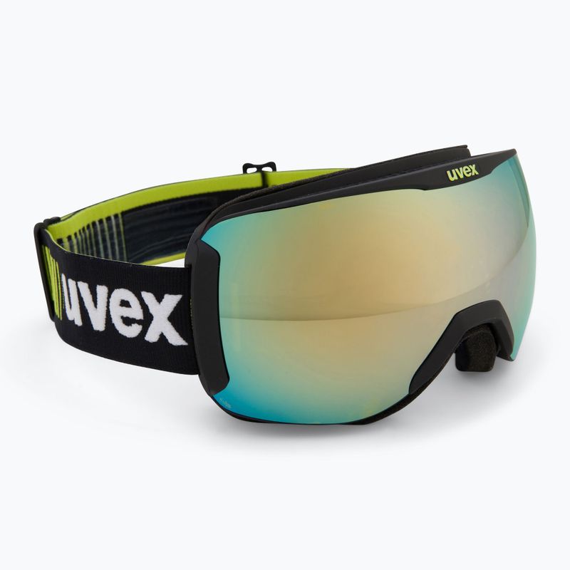 Lyžiarske okuliare UVEX Downhill 2100 CV Race black matt/mirror gold clear