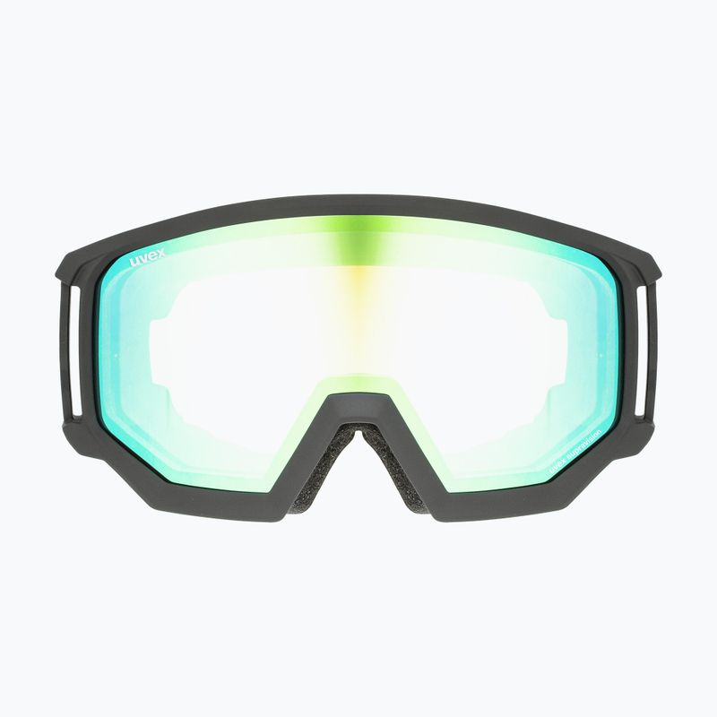 Lyžiarske okuliare UVEX Athletic FM black mat/mirror green lasergold lite55//52/233 6