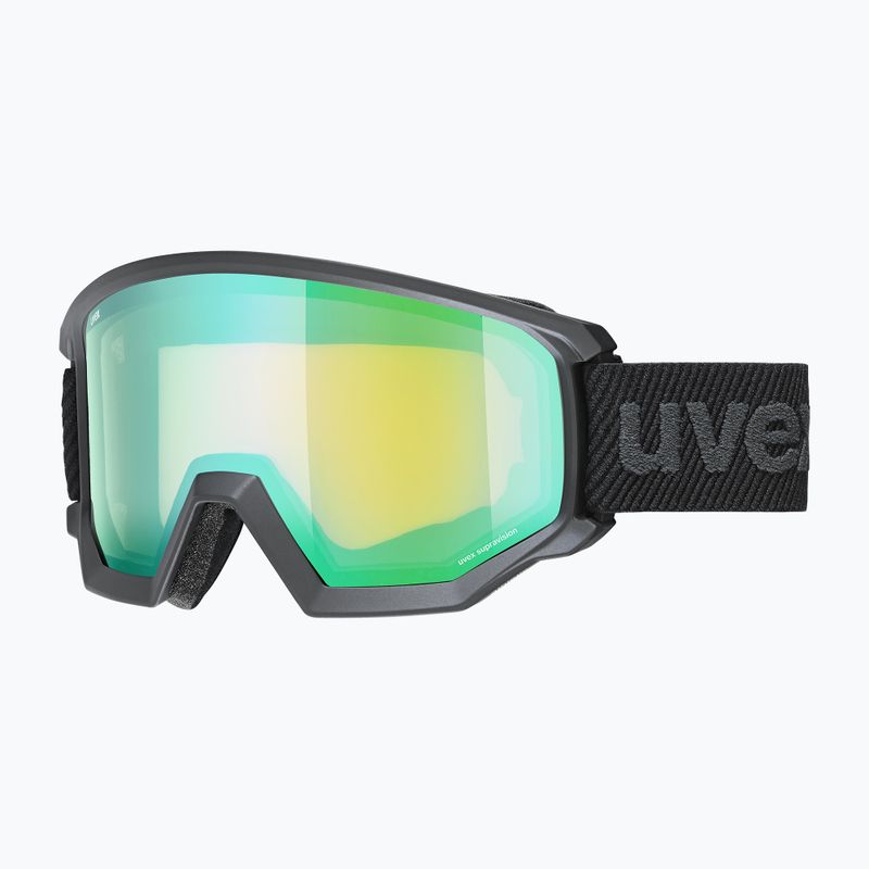 Lyžiarske okuliare UVEX Athletic FM black mat/mirror green lasergold lite55//52/233 7