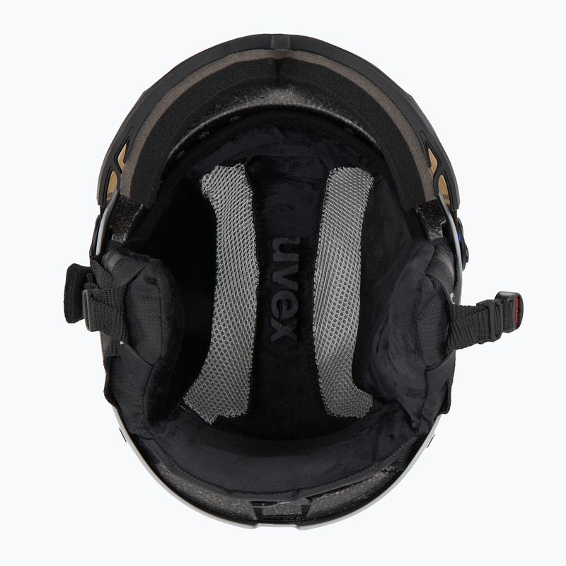 Lyžiarska prilba UVEX Wanted Visor rhino matt/mirror blue/smoke 6