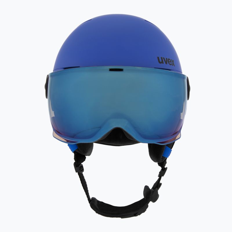 Detská lyžiarska prilba UVEX Rocket Visor Jr blue matt/mirror blue/smoke 2