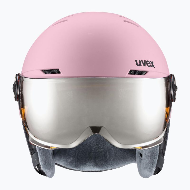 Detská lyžiarska prilba UVEX Rocket Visor Jr pink confetti matt/mirror silver/lasergold lite 2