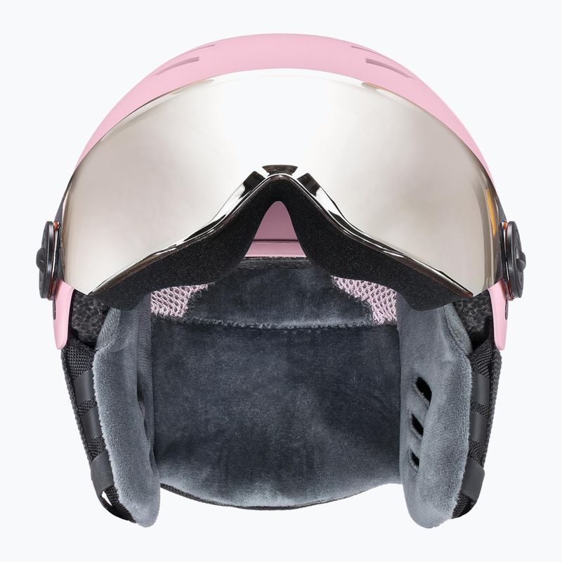 Detská lyžiarska prilba UVEX Rocket Visor Jr pink confetti matt/mirror silver/lasergold lite 3