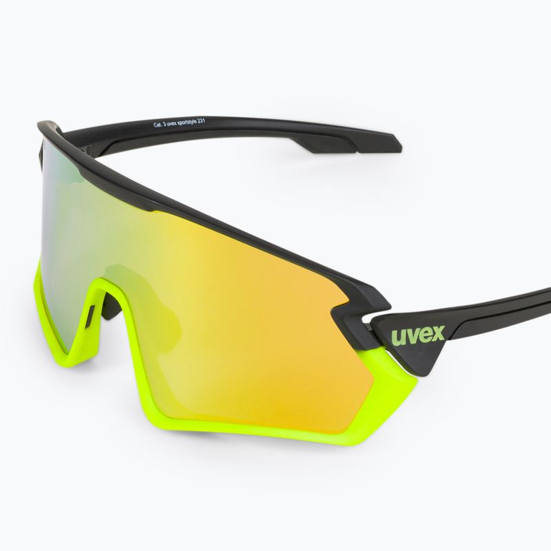 UVEX Sportstyle 231 cyklistické okuliare čierno-zelené S5320652616 5