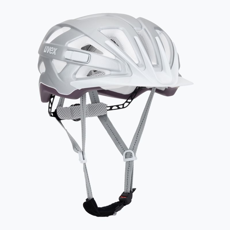 Cyklistická prilba UVEX City Active silver/plum matt