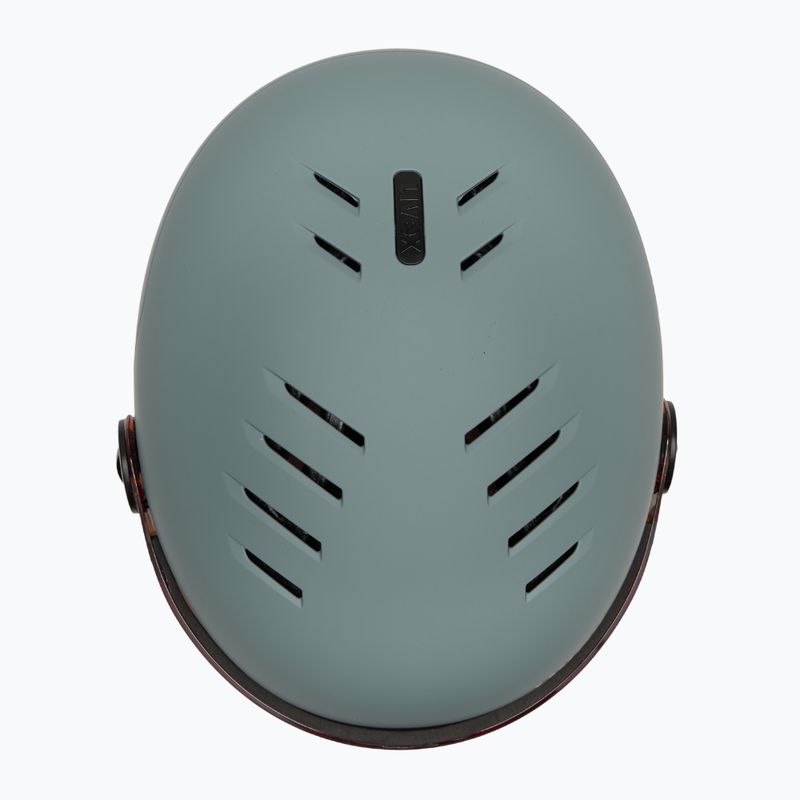 Detská lyžiarska prilba UVEX Rocket Visor Jr rhino/blush matt/mirror silver/lasergold lite 6