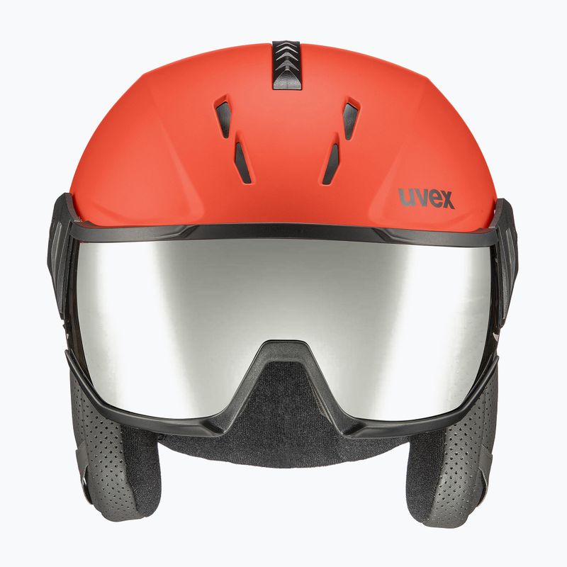 Lyžiarska prilba UVEX Instinct Visor čierno-červená 56/6/26/75 10