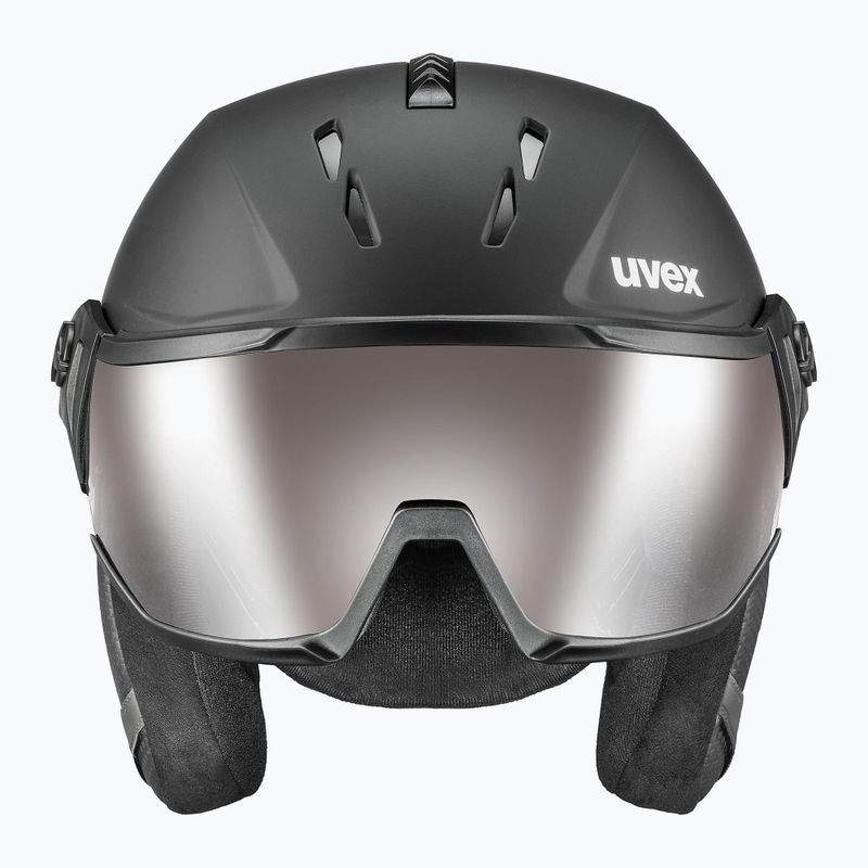 Lyžiarska prilba UVEX Instinct Visor PRO V black matt/silver/silver