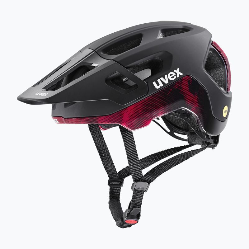 Cyklistická prilba UVEX React MIPS čierna/ružovo červená matná 6