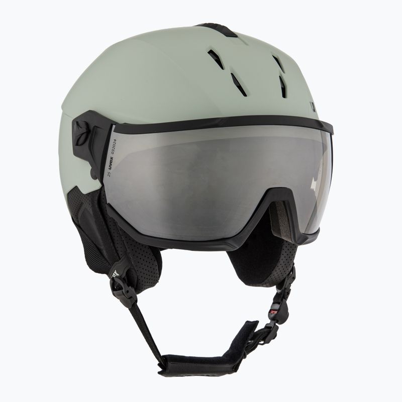 Lyžiarska prilba UVEX Instinct Visor oxid green matt/mirror silver/smoke