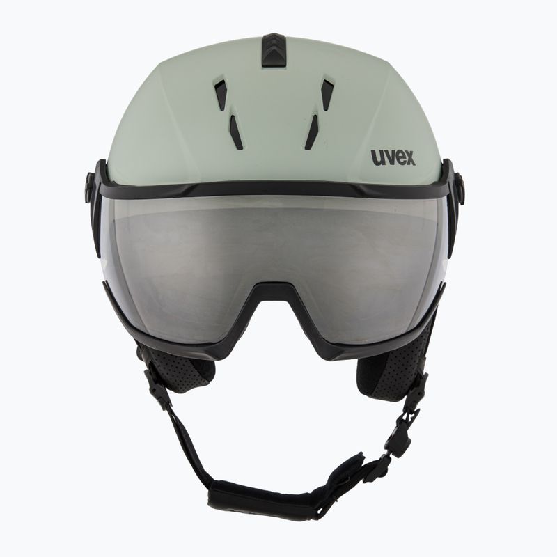 Lyžiarska prilba UVEX Instinct Visor oxid green matt/mirror silver/smoke 2