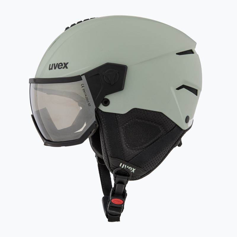 Lyžiarska prilba UVEX Instinct Visor oxid green matt/mirror silver/smoke 3