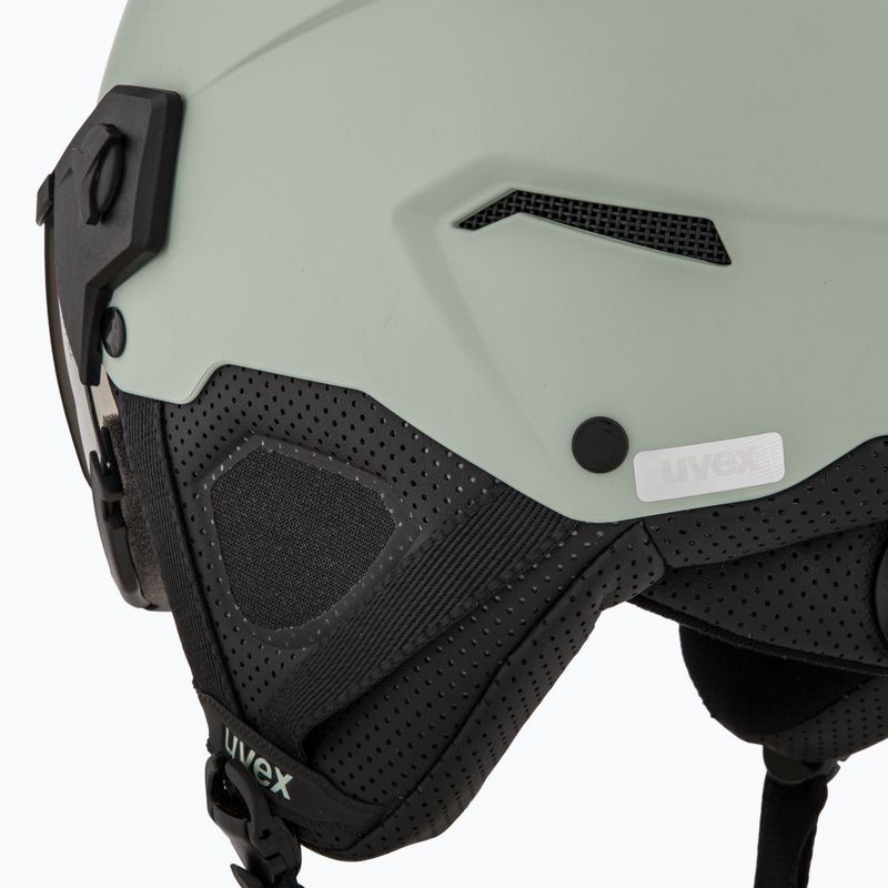 Lyžiarska prilba UVEX Instinct Visor oxid green matt/mirror silver/smoke 7