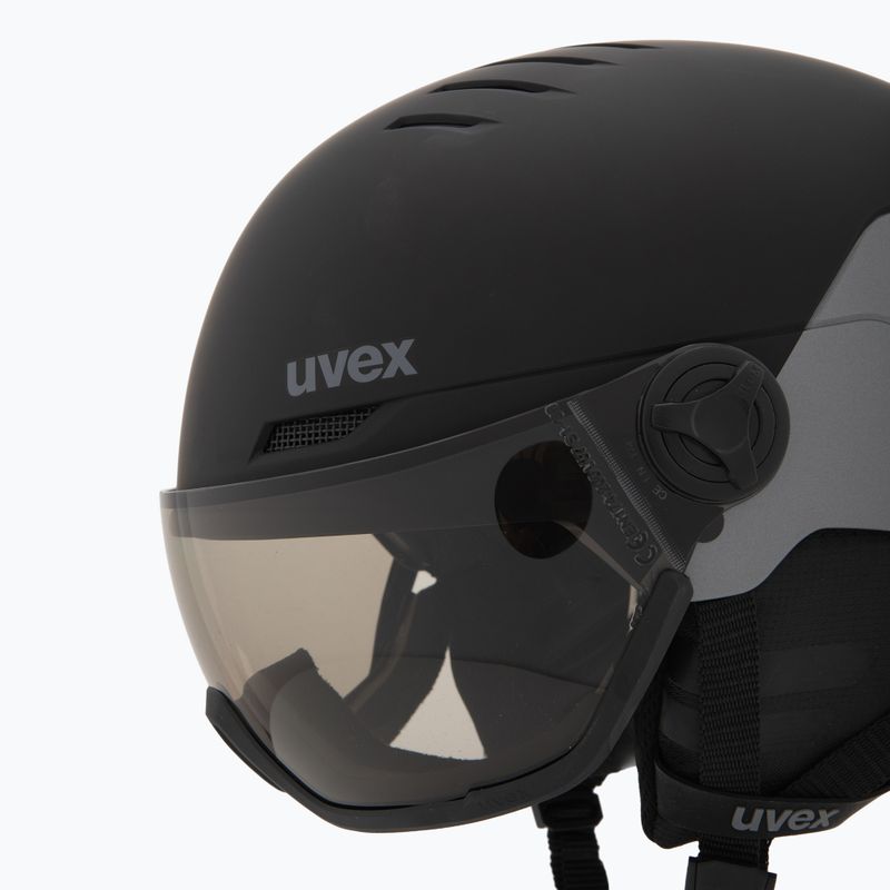 Lyžiarska prilba UVEX Wanted Visor Pro V black/silver matt 8