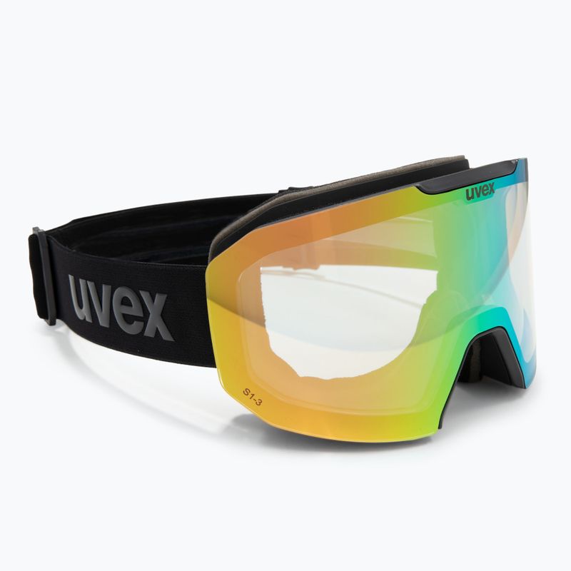 Lyžiarske okuliare UVEX Evidnt Attract V + puzdro black matt/mirror green clear/yellow 2