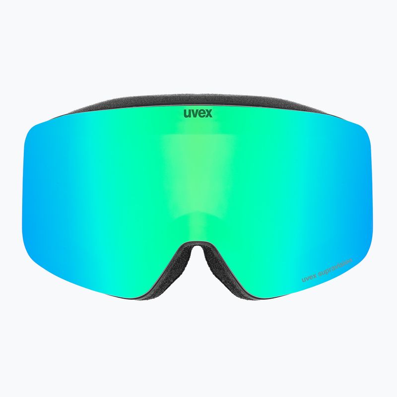 Detské lyžiarske okuliare UVEX Pwdr FM black matt/mirror green yellow clear 2