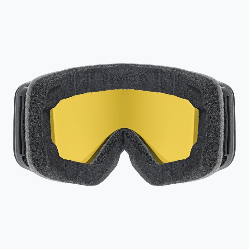 Detské lyžiarske okuliare UVEX Pwdr FM black matt/mirror green yellow clear 3