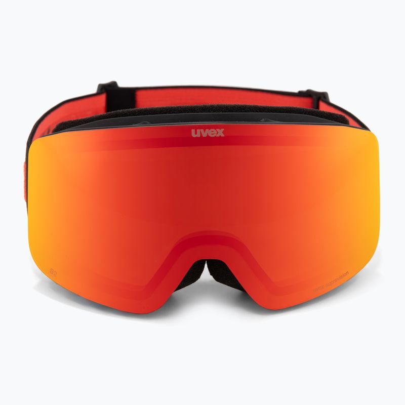 Detské lyžiarske okuliare UVEX Pwdr FM black matt/mirror red orange clear 2