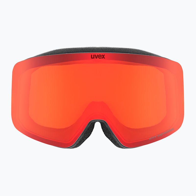 Detské lyžiarske okuliare UVEX Pwdr FM black matt/mirror red orange clear 2