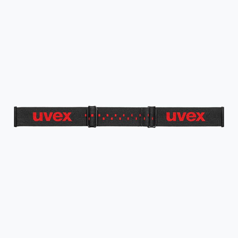 Detské lyžiarske okuliare UVEX Pwdr FM black matt/mirror red orange clear 4