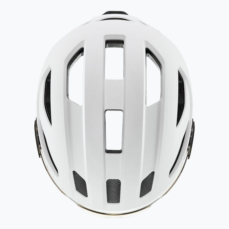 Cyklistická prilba UVEX Stride Visor white matt/litemirror silver 6