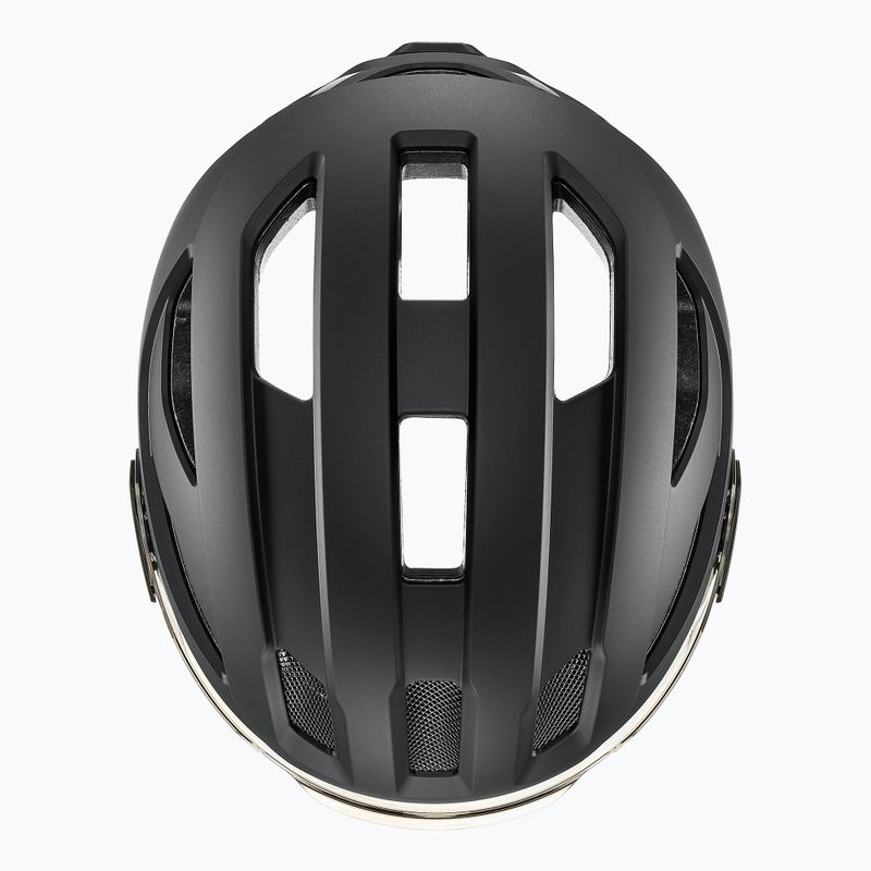 Cyklistická prilba UVEX Stride Visor black matt/litemirror silver 6