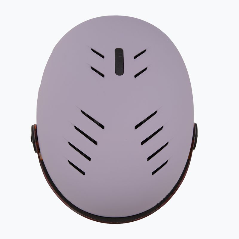 Detská lyžiarska prilba UVEX Rocket Visor Jr cool lavender abstract matt/mirror silver/laser gold 6