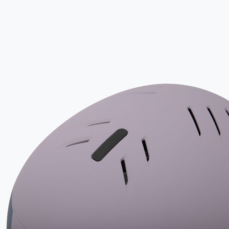 Detská lyžiarska prilba UVEX Rocket Visor Jr cool lavender abstract matt/mirror silver/laser gold 9