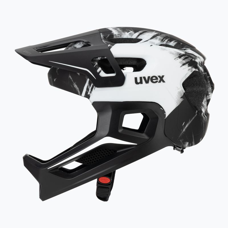 Detská cyklistická prilba UVEX React Fullface Jr black/white matt 3