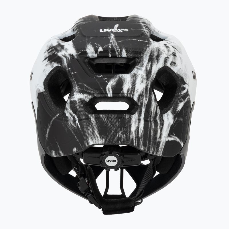 Detská cyklistická prilba UVEX React Fullface Jr black/white matt 4