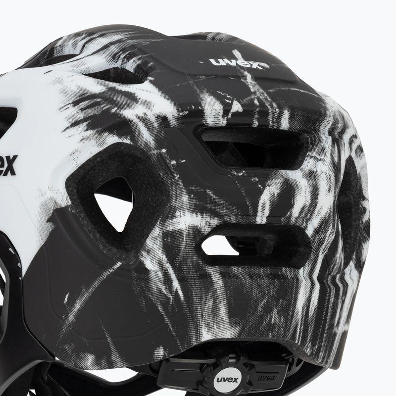 Detská cyklistická prilba UVEX React Fullface Jr black/white matt 8