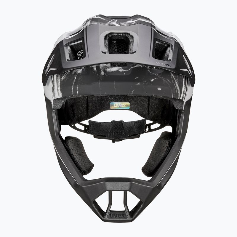 Detská cyklistická prilba UVEX React Fullface Jr black/white matt 3