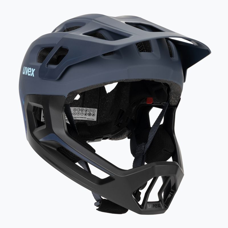 Detská cyklistická prilba UVEX React Fullface Jr dusk blue matt