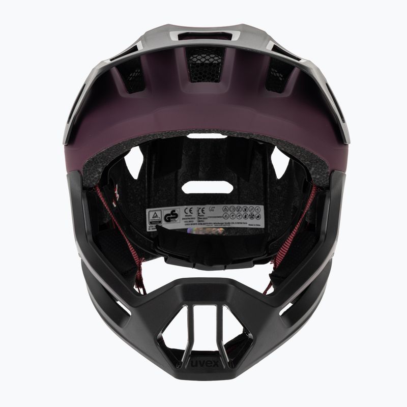 Detská cyklistická prilba UVEX React Fullface Jr cranberry matt 2