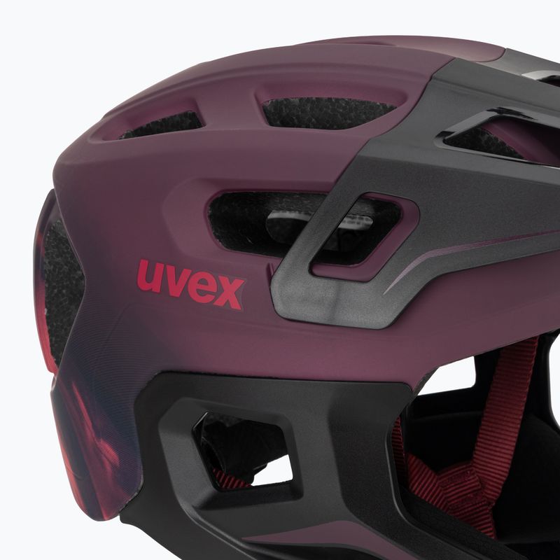 Detská cyklistická prilba UVEX React Fullface Jr cranberry matt 7