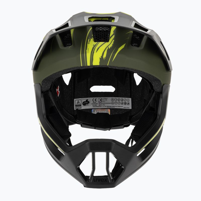 Detská cyklistická prilba UVEX React Fullface Jr dark olive matt 2