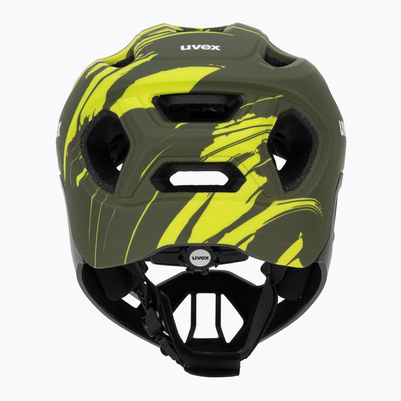 Detská cyklistická prilba UVEX React Fullface Jr dark olive matt 4