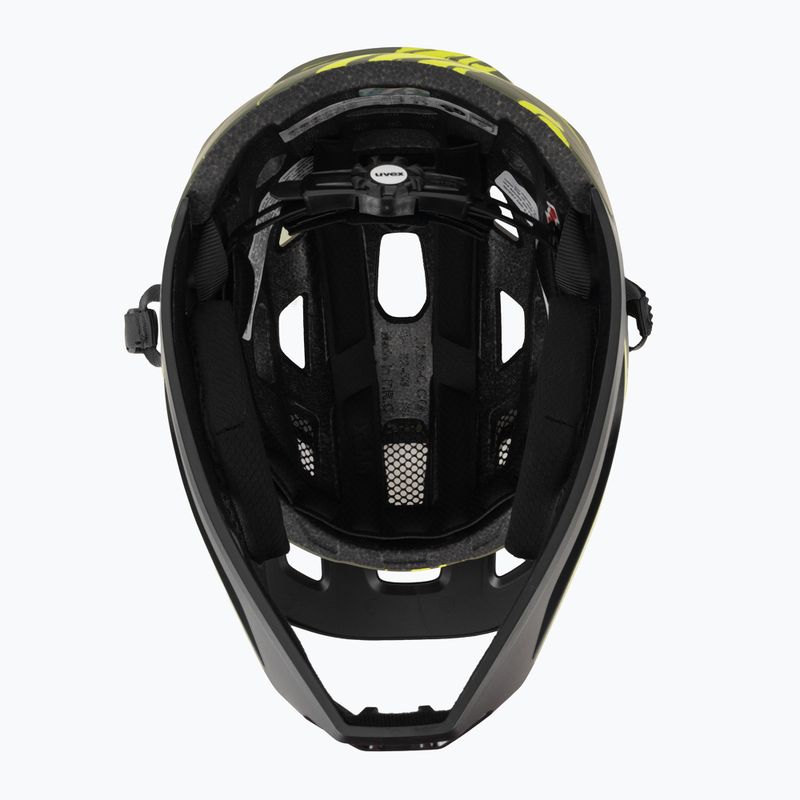 Detská cyklistická prilba UVEX React Fullface Jr dark olive matt 5