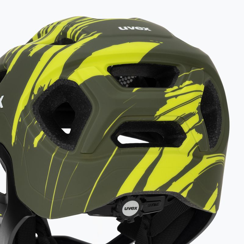 Detská cyklistická prilba UVEX React Fullface Jr dark olive matt 8